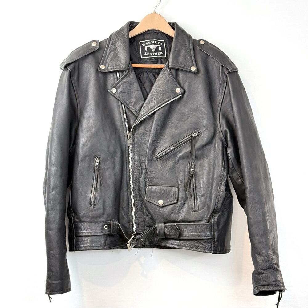 Barneys Leather Motorcycle Jacket - Picture 2 of 16
